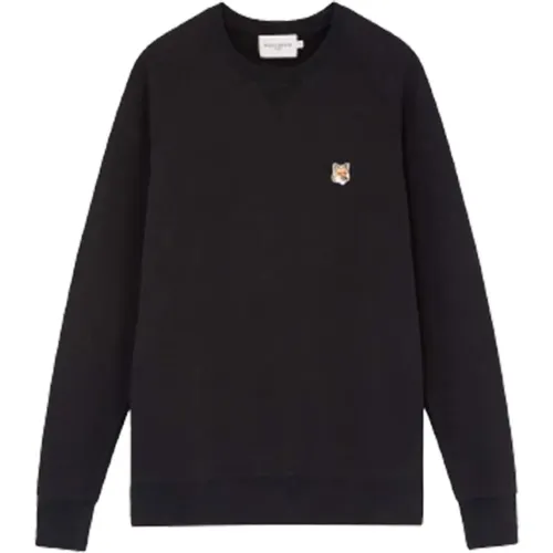 Klassischer Schwarzer Fox Head Sweatshirt - Maison Kitsuné - Modalova