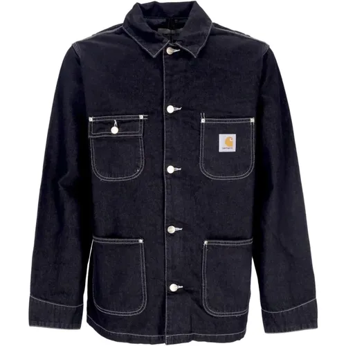 Schwarze Denimjacke Klassischer Stil , Herren, Größe: L - Carhartt WIP - Modalova