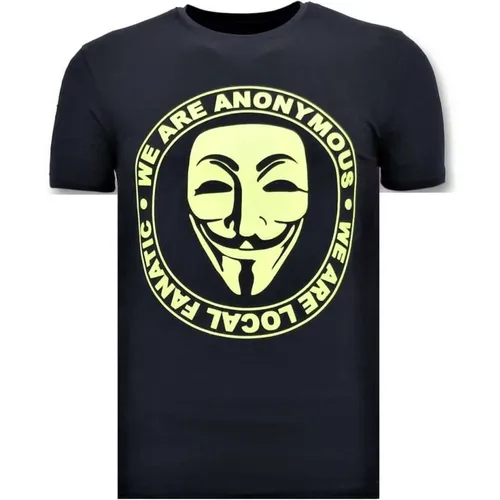 Exklusives Herren T-Shirt - Wir sind Anonym , Herren, Größe: L - Local Fanatic - Modalova