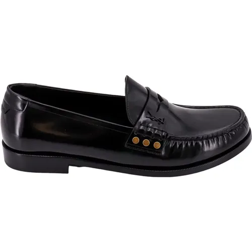 Loafer Shoes with Metal Details , male, Sizes: 7 1/2 UK, 8 1/2 UK - Saint Laurent - Modalova