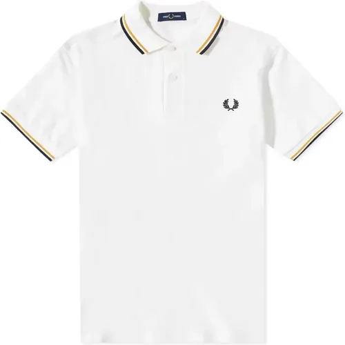Slim Fit Twin Tipped Polo in Snow /Gold/Navy - Fred Perry - Modalova
