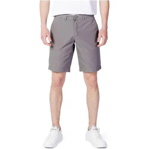 Graue Baumwoll-Zip-Shorts für Männer - Napapijri - Modalova