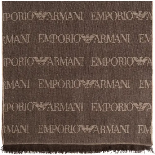 Monogrammed scarf , male, Sizes: ONE SIZE - Emporio Armani - Modalova