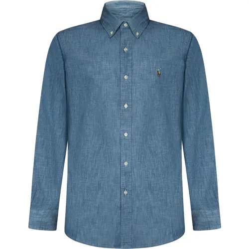 Chambray Shirt with Pony Embroidery , male, Sizes: M, S - Ralph Lauren - Modalova