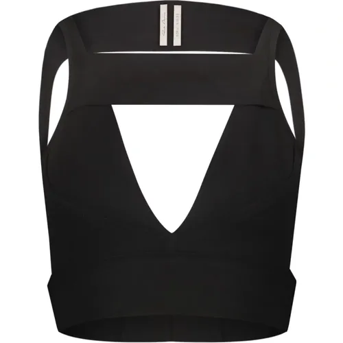 Edgy Knit Top with Cutout V-Front , female, Sizes: L - Rick Owens - Modalova