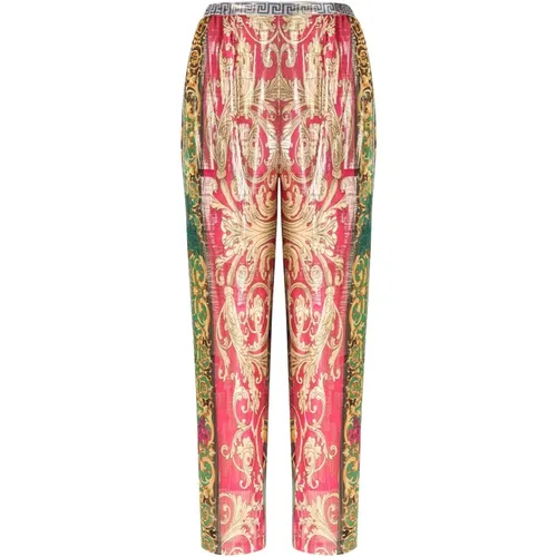 Pink Metallic Silk Gala Pants , female, Sizes: S, 2XS, XS - Mes Demoiselles - Modalova