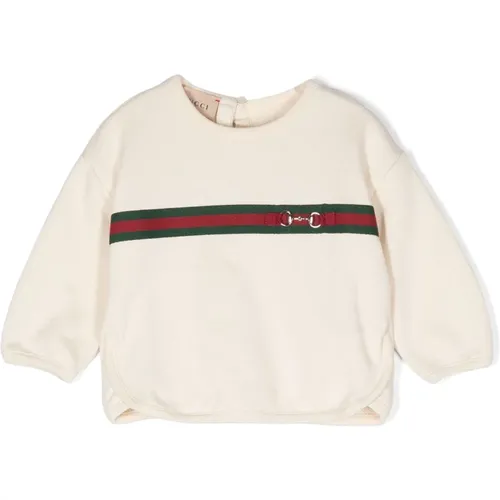 Weißer Kinderpullover mit Horsebit-Detail - Gucci - Modalova