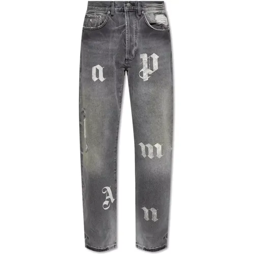 Jeans mit rohem Finish , Herren, Größe: W30 - Palm Angels - Modalova