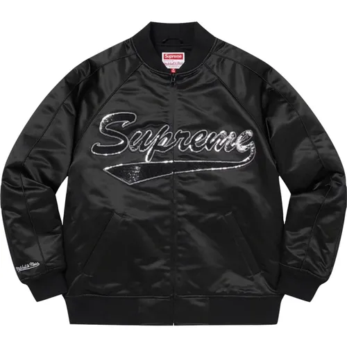 Limited Edition Sequin Logo Varsity Jacket , male, Sizes: M, L - Supreme - Modalova