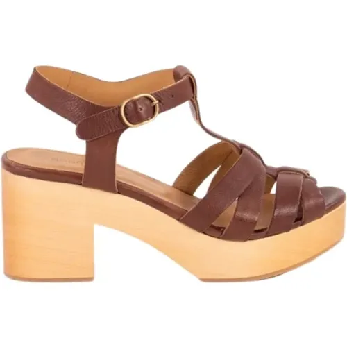 Leather and wood sandals Stipa , Damen, Größe: 36 EU - Sessun - Modalova