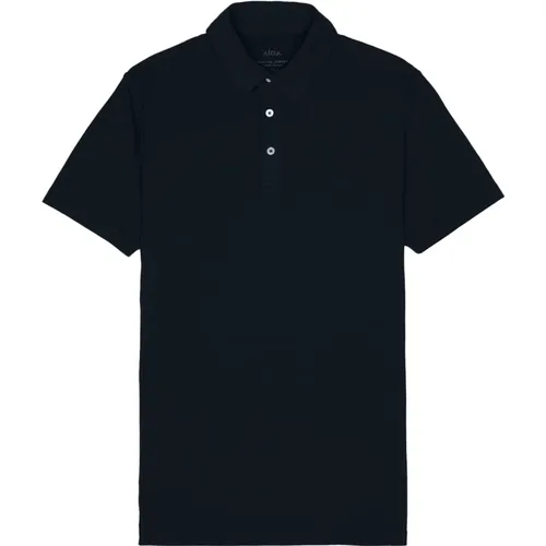 Navy Leinen Baumwolle Polo Shirt - Altea - Modalova