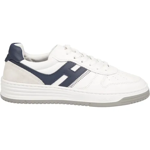 Weiße Sneakers mit Blauem Detail , Herren, Größe: 40 EU - Hogan - Modalova