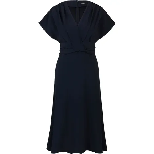 Elegant Satin Dress with Draping Details , female, Sizes: M, L, XL, XS - Hugo Boss - Modalova