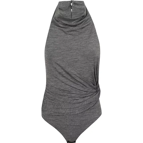 Grau Melange Rollkragen Offener Rücken Bodysuit , Damen, Größe: XS - Andamane - Modalova