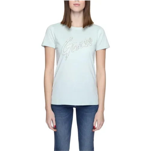 Printed Cotton T-Shirt , female, Sizes: S, XS, XL, L, M - Guess - Modalova