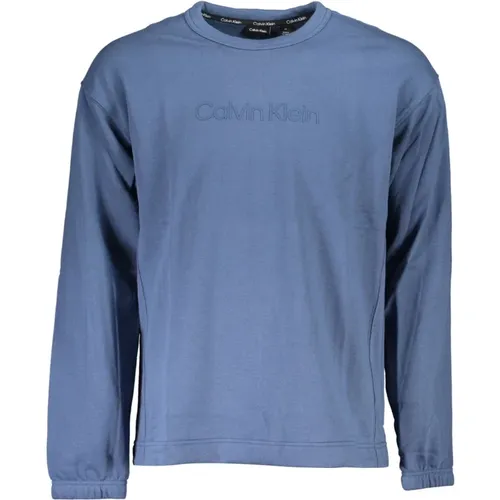 Blauer Langarm-Sweatshirt mit Druck , Herren, Größe: XL - Calvin Klein - Modalova