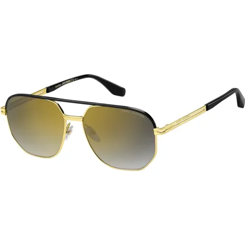 Gold Black/Grey Shaded Sunglasses , male, Sizes: 58 MM - Marc Jacobs - Modalova