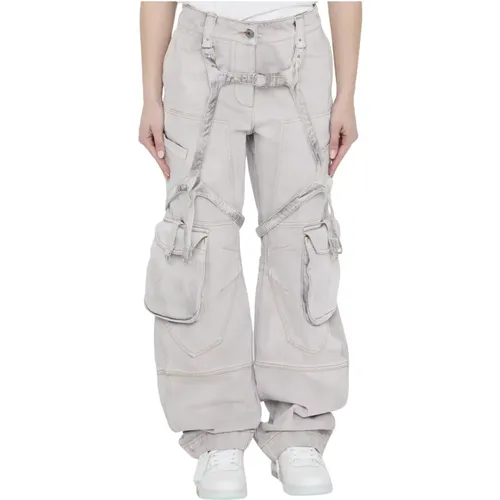 Off , Lilac Cargo Jeans with Harness Details , female, Sizes: W26, W25, W27 - Off White - Modalova