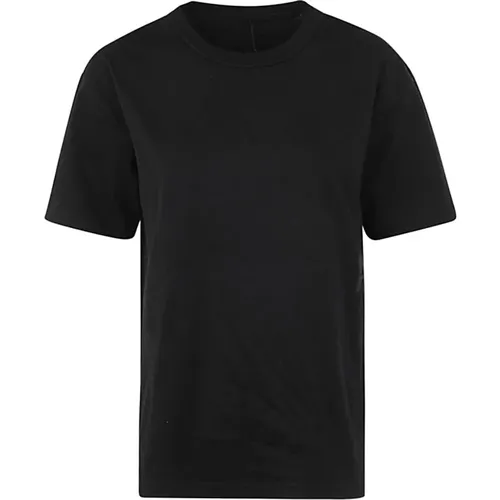 Schwarzes Puff Logo Jersey T-Shirt , Damen, Größe: M - alexander wang - Modalova