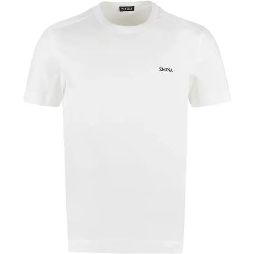 Baumwoll-T-Shirt mit Logo , Herren, Größe: L - Ermenegildo Zegna - Modalova