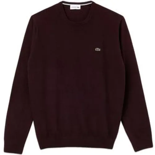 Brauner Wollpullover mit grünem Krokodil , Herren, Größe: XS - Lacoste - Modalova