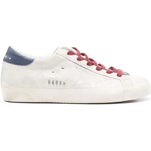 Blue Silver Laminated Superstar Sneakers , female, Sizes: 6 UK, 4 UK, 5 UK, 3 UK - Golden Goose - Modalova