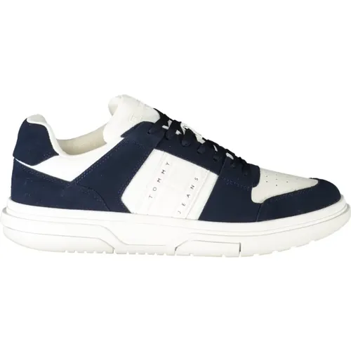 Blaue Sportliche Schnürschuhe Kontrast Logo , Herren, Größe: 41 EU - Tommy Hilfiger - Modalova