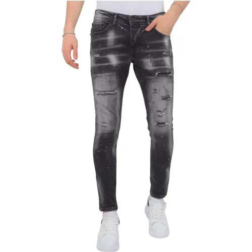 Distressed Jeans Stonewash Herren Slim Fit -1087 , Herren, Größe: W32 - Local Fanatic - Modalova