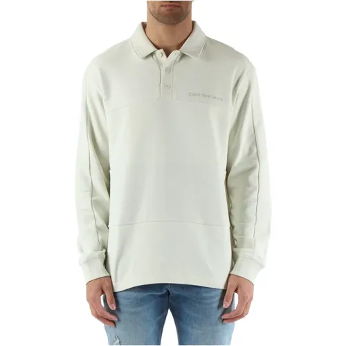 Rugby Style Cotton Sweatshirt , Herren, Größe: L - Calvin Klein Jeans - Modalova