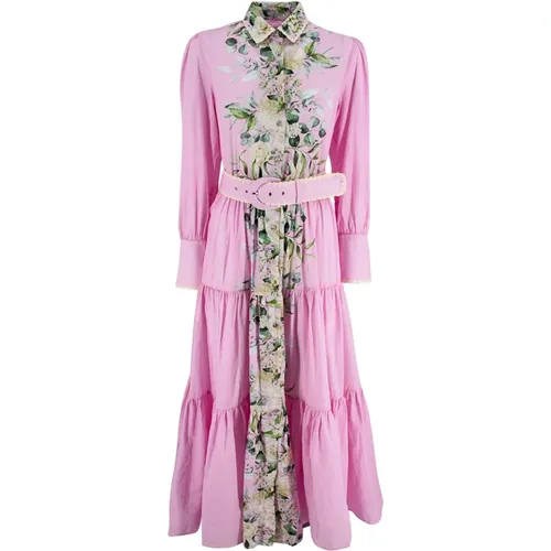 Floral Print Cotton Dress with Belt , female, Sizes: L - MC2 Saint Barth - Modalova