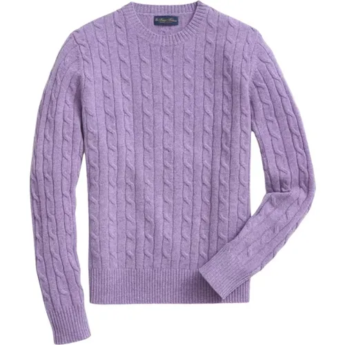 Lambswool Cable Crewneck Strickpullover , Herren, Größe: M - Brooks Brothers - Modalova