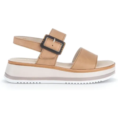 Cognac Leder Sandalen , Damen, Größe: 41 EU - Gabor - Modalova