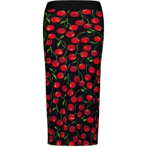 Cherry-Print Midi Pencil Skirt , female, Sizes: M - Dolce & Gabbana - Modalova