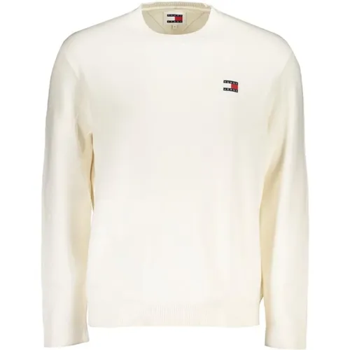 Embroidered Logo Cotton Crew Neck Sweater , male, Sizes: M, XS - Tommy Hilfiger - Modalova