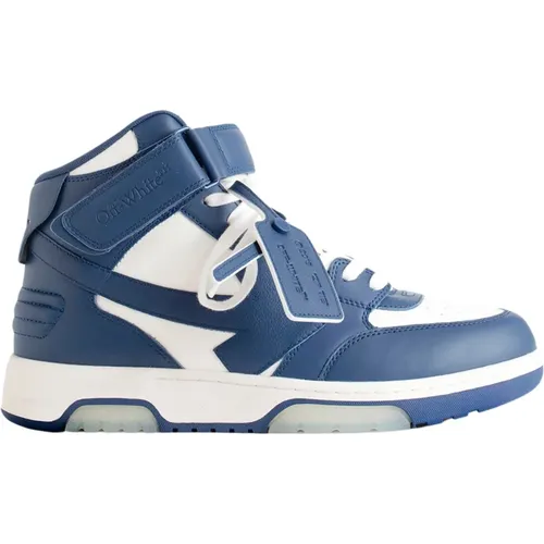 Mid-Top Sneakers White/Blue , male, Sizes: 6 UK, 5 UK - Off White - Modalova