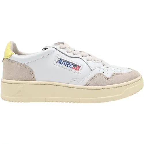 And Yellow Leather Sneakers , female, Sizes: 5 UK, 4 UK, 6 UK, 8 UK, 3 UK - Autry - Modalova