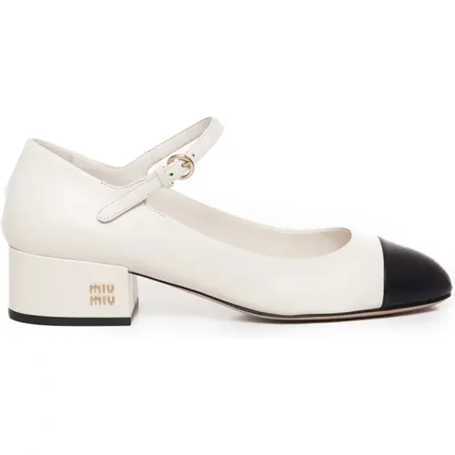 Elegant Leather Heel Pumps , female, Sizes: 7 UK - Miu Miu - Modalova