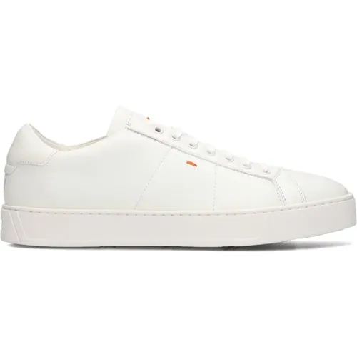 Weiße Leder Sneakers Gloria2 Sft , Herren, Größe: 39 1/2 EU - Santoni - Modalova