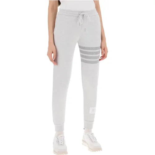 Grey 4-Bar Joggers with Drawstring , female, Sizes: S, XS, 2XS, M - Thom Browne - Modalova