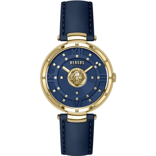 Blaue Leder Moscova Uhr für Frauen , Damen, Größe: ONE Size - Versus Versace - Modalova