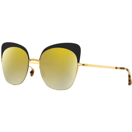 Shiny Gold Matte Black Sunglasses Anneli , unisex, Sizes: 56 MM - Mykita - Modalova