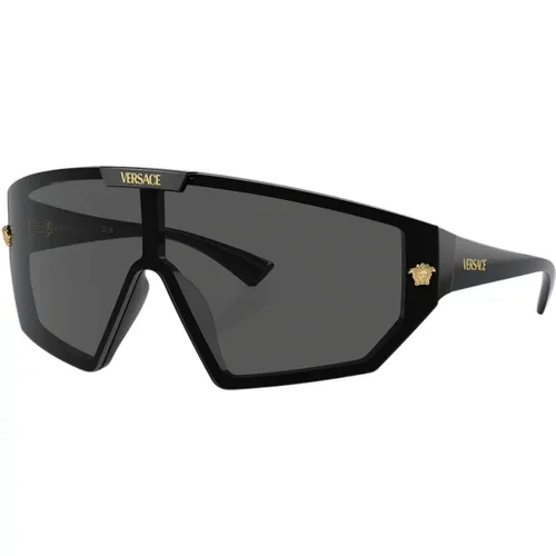 Stilvolle Sonnenbrille mit schwarzem Rahmen , unisex, Größe: 47 MM - Versace - Modalova