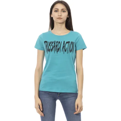 Kurzarm Rundhals T-Shirt , Damen, Größe: S - Trussardi - Modalova