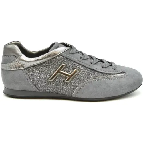 Suede Grey Sneakers for Women , female, Sizes: 2 UK - Hogan - Modalova