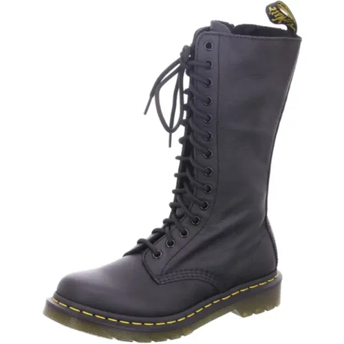 Schwarze Leder Schnürstiefel , Damen, Größe: 37 EU - Dr. Martens - Modalova