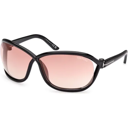 Sonnenbrille mit rosa braunen Verlaufsgläsern , Damen, Größe: 68 MM - Tom Ford - Modalova