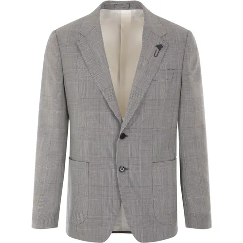 Wool Prince of Wales Jacket , male, Sizes: L, XL - Lardini - Modalova