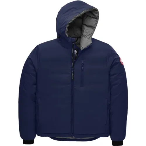 Lodge Hoody Atlantic Down Jacket , male, Sizes: S - Canada Goose - Modalova