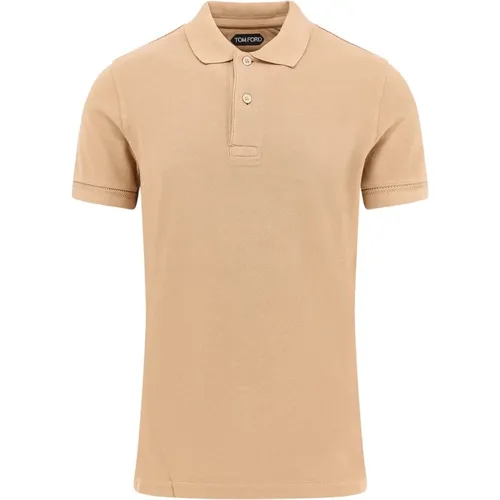 Baumwoll-Poloshirt mit Logo-Stickerei , Herren, Größe: 2XL - Tom Ford - Modalova