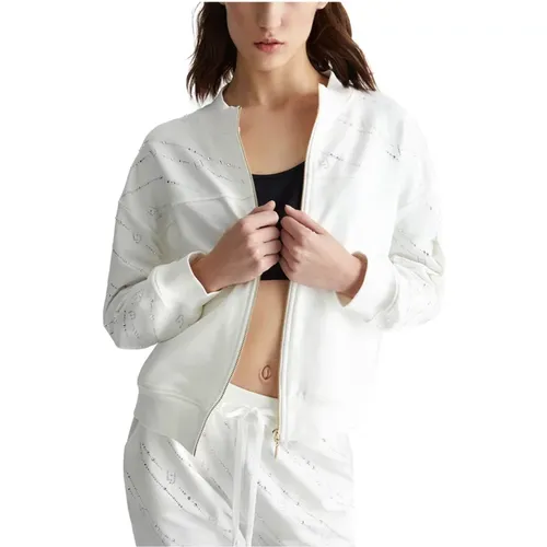 Ivory Sweater Elegant Logo Print , Damen, Größe: S - Liu Jo - Modalova